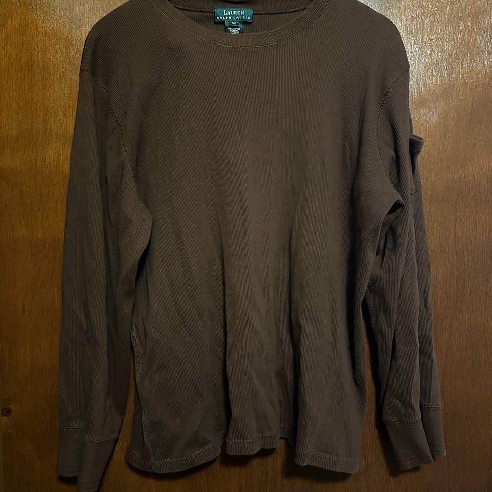 Ralph Lauren Men's Brown Long Sleeve Tee